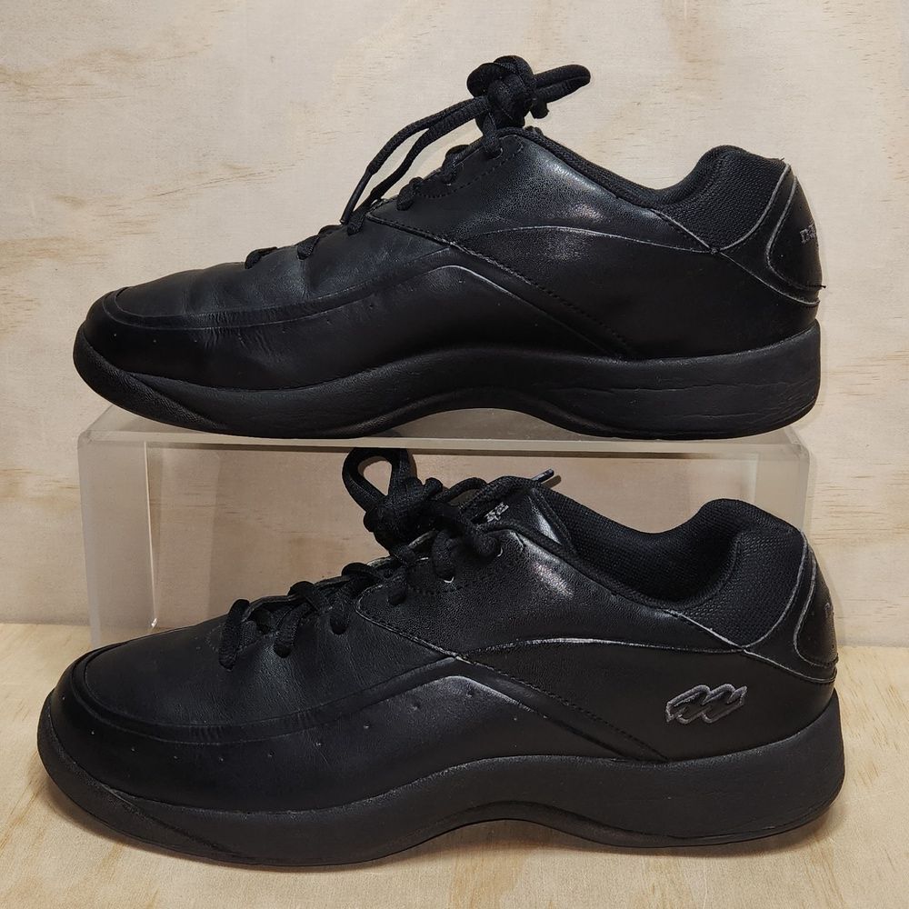 Natural Sport Despina Black Leather Shoe Women 8.5 W Athletic Sneaker Walking